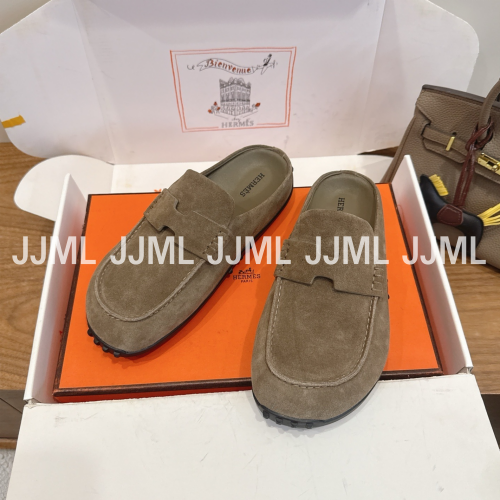 에르메스 믹스 뮬 스웨이드 그레이