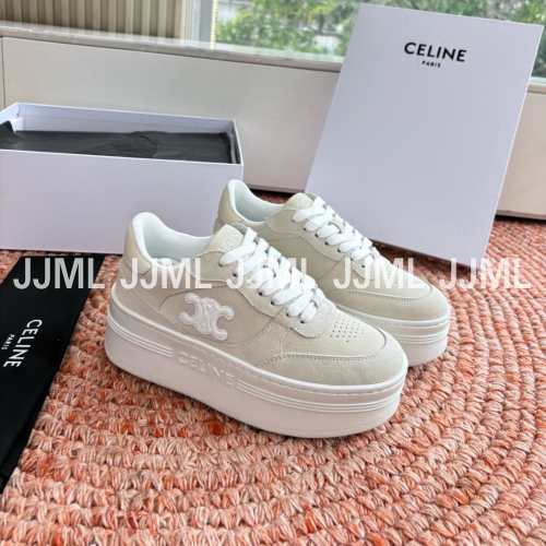 셀린느 트리옹프 블록 웨지 스니커즈 아이보리