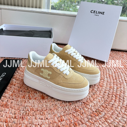 셀린느 트리옹프 블록 웨지 스니커즈 베이지