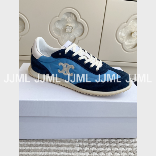 셀린느 트리옹프 레이서 로우 탑 스니커즈 블루