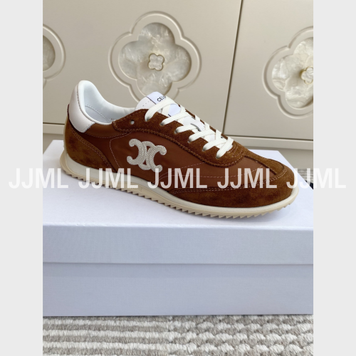 셀린느 트리옹프 레이서 로우 탑 스니커즈 브라운