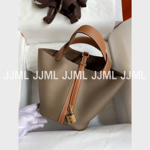 에르메스 피코탄 락 18 백 카키브라운 골드