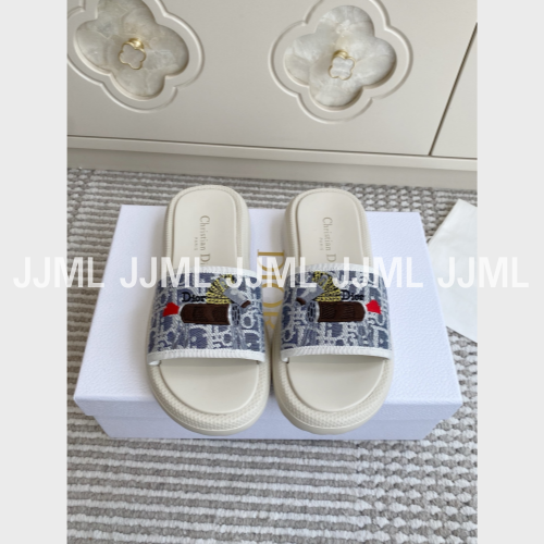 디올 D-Way 뮬 슬리퍼 블루