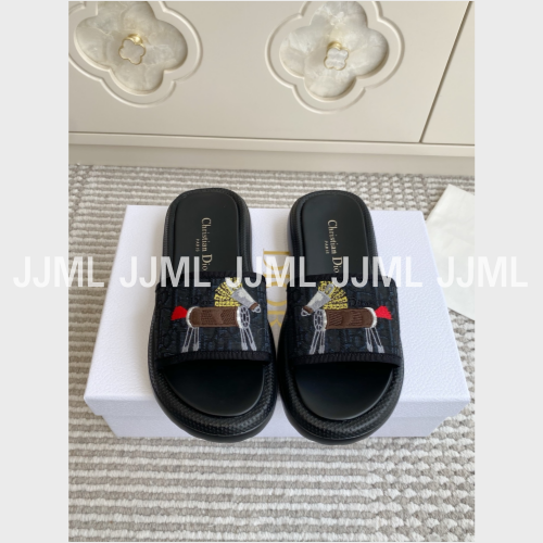 디올 D-Way 뮬 슬리퍼 블랙