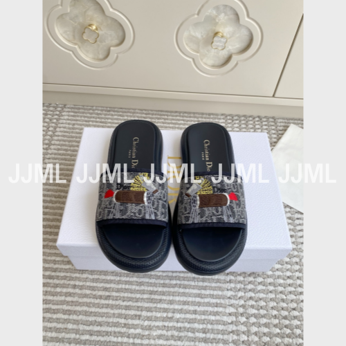 디올 D-Way 뮬 슬리퍼 그레이