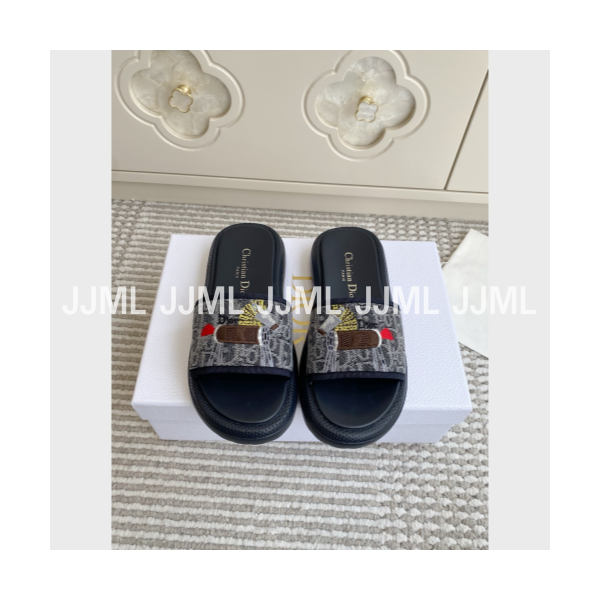 디올 D-Way 뮬 슬리퍼 그레이