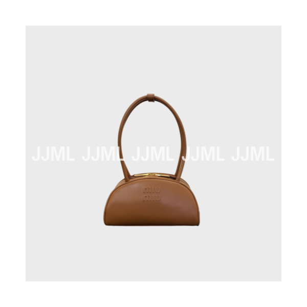 미우미우 보 볼링 토트백 브라운