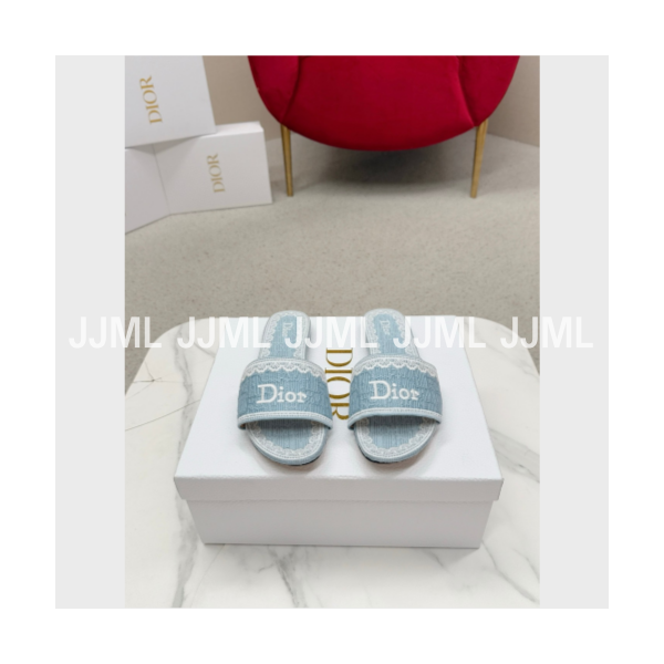 디올 디웨이 뮬 슬리퍼 스카이블루