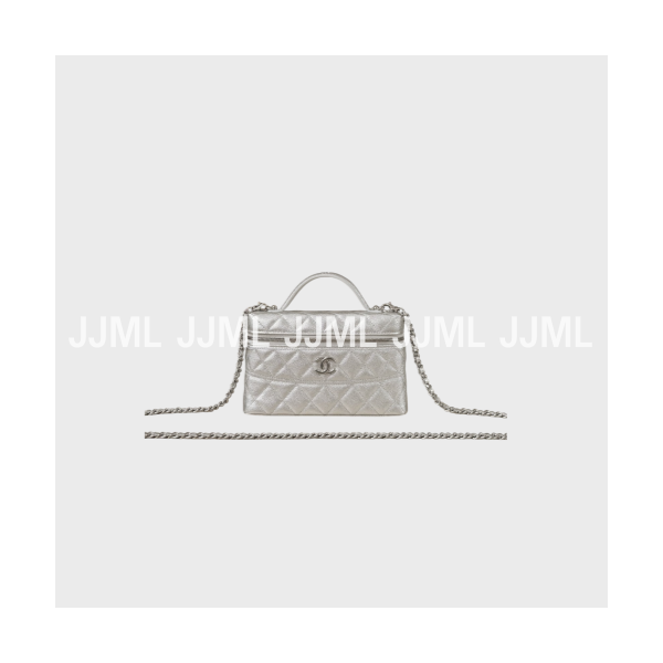 샤넬 26C 탑핸들 크루즈 베니티백 실버