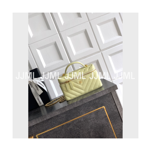 샤넬 26SS 캐비어 베니티 케이스 옐로우