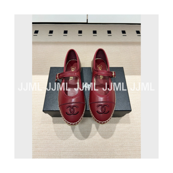 샤넬 메리제인 에스파듀 버건디