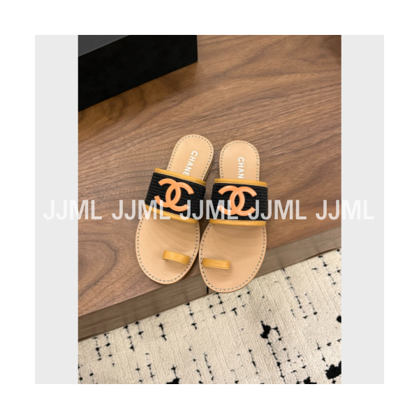 샤넬 CC로고 크로셰 샌들 블랙 오렌지