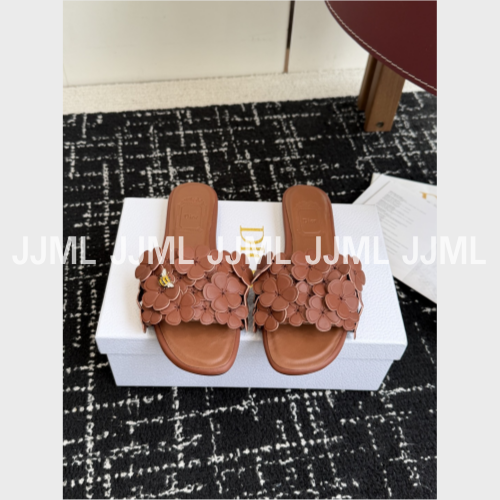 디올 블룸 힐 뮬 브라운