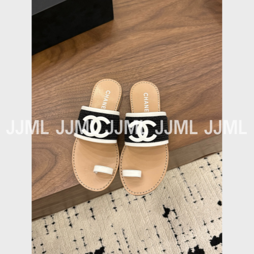 샤넬 CC로고 크로셰 샌들 블랙 화이트