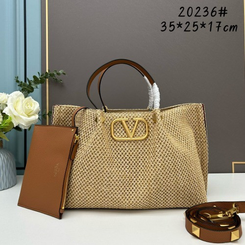 발렌티노 V로고 라피아 토트백 35cm [베이지]