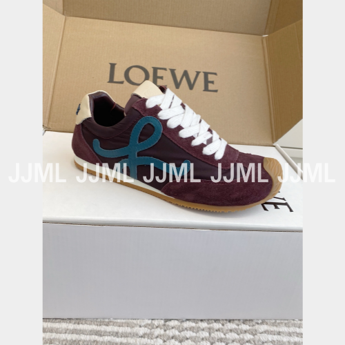 로에베 발레 러너 2.0 스니커즈 스웨이드 버건디 덕블루