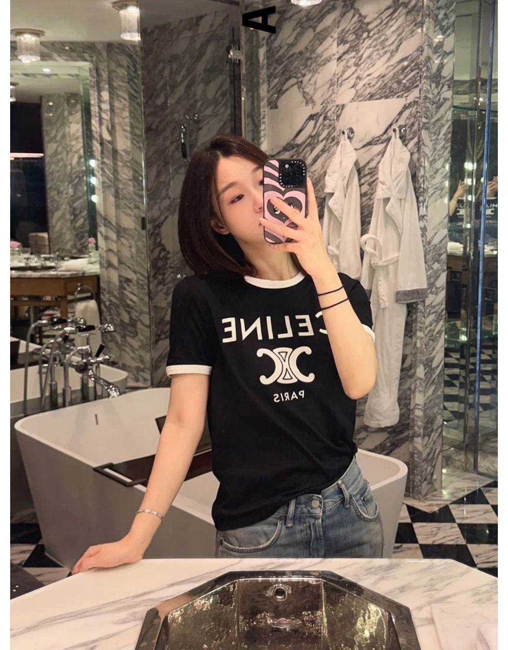 반팔 티셔츠 모델 착용 이미지-S139L5