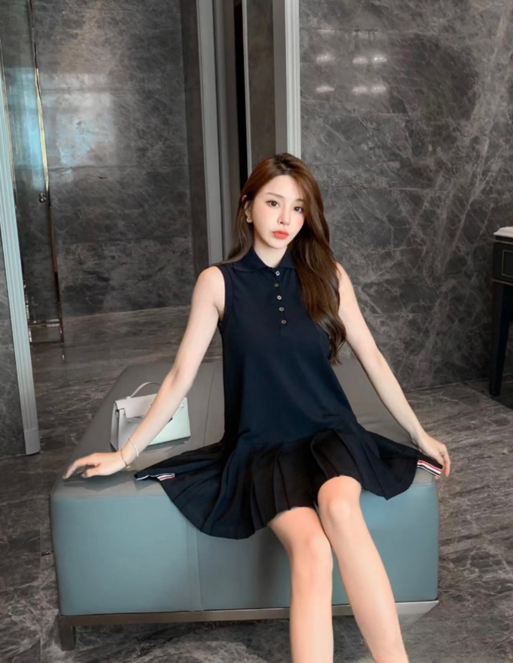 드레스 모델 착용 이미지-S954L16